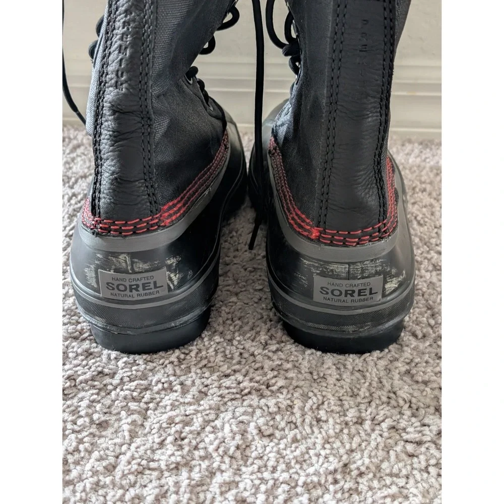 Sorel Black 1964 Premium T CVS Snow Boots EU44 Men's 9 Waxed Canvas Rubber Lined